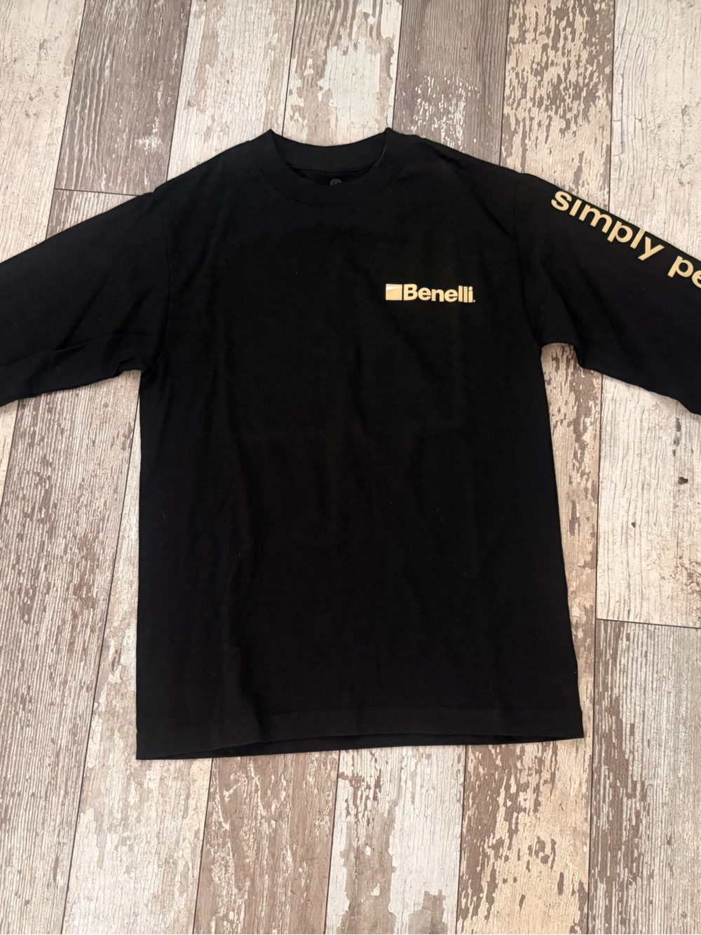 Benelli Artisan Black Long Sleeve Tee with Gold Logo